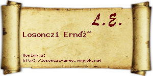Losonczi Ernő névjegykártya